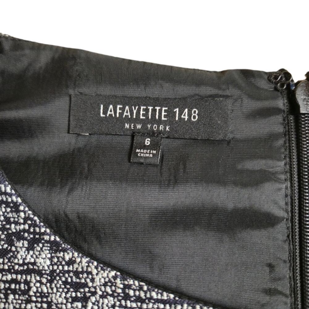 Lafayette 148 Womens Tweed Sleeveless Sheath Dress Size 6 Black Quiet Luxury - Picture 3 of 11